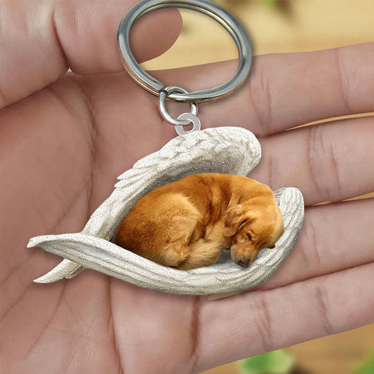 Sleeping Angel Acrylic Keychain Golden Retriever