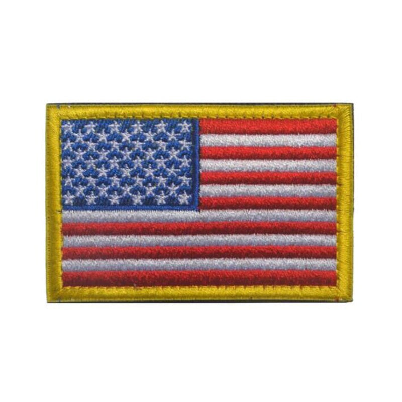 Gold Border American Flag Tactical Patch