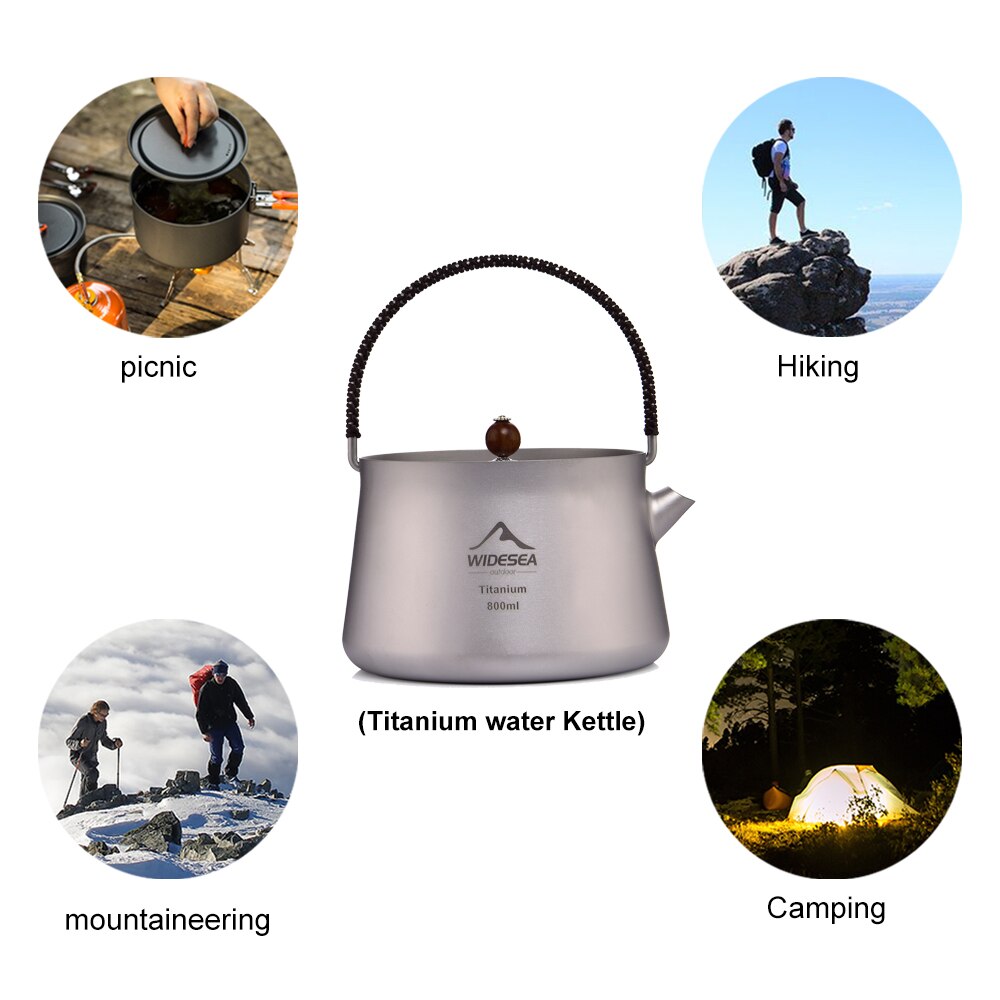 Camping 800ml/1.4 L Titanium Kettle