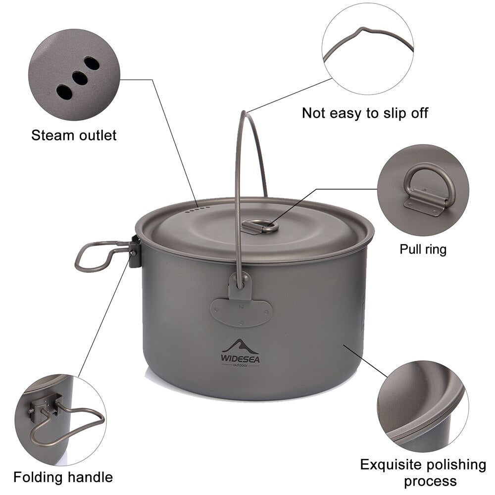 1300ml Titanium Hanging Pot