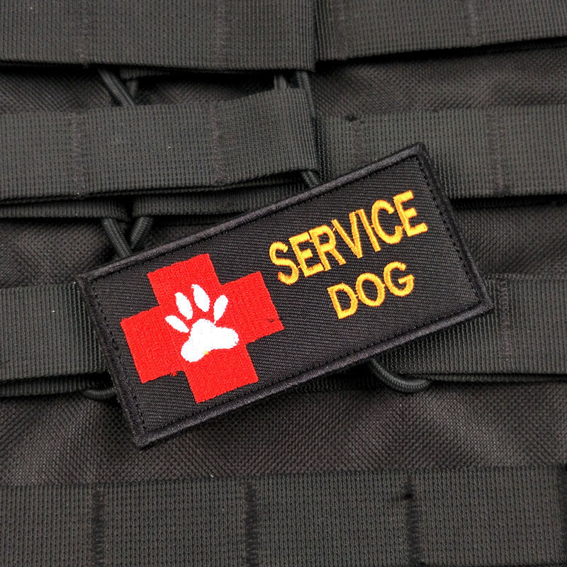 Black Service Dog Tactical Patch