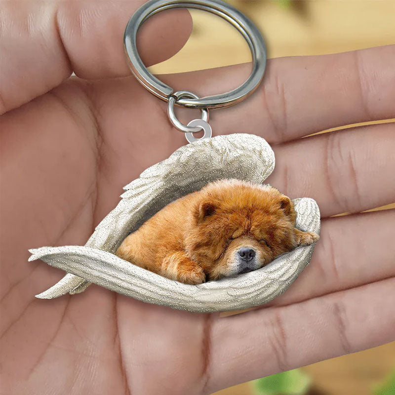 Sleeping Angel Acrylic Keychain Chow Chow