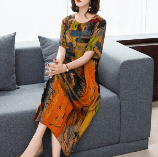 Luxury Genuine Silk Soft Dress