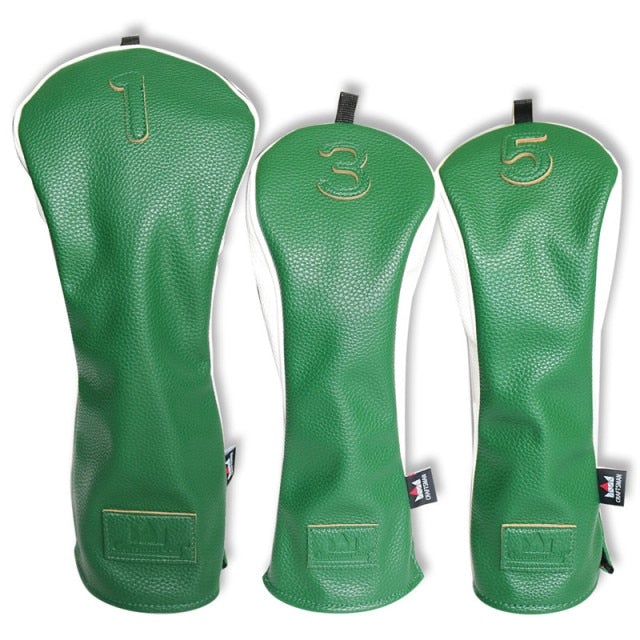 Reginald Golf Green Machine Woods Clubhead Covers Three-Quarters Set (One Driver, One Fairway Wood, One Hybrid)