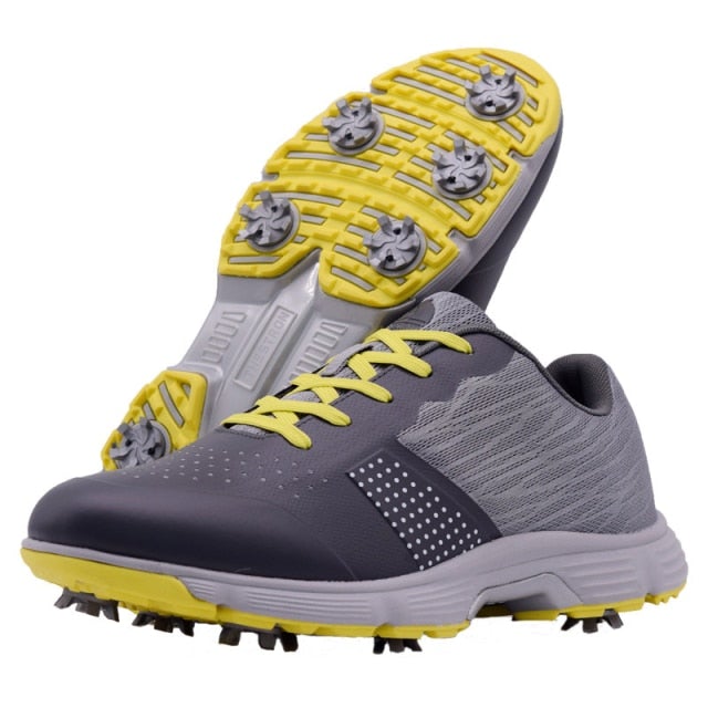 Reginald Golf Spiked Ripple Gray Pro Shoes